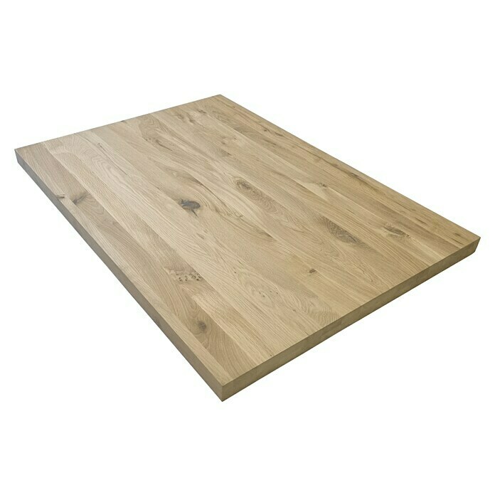 Masivna drvena lijepljena ploča Rustikalni hrast  (Hrast, Klasa kvalitete lijepljenih drvenih ploča: B/C, 1.000 x 650 x 40 mm) | BAUHAUS