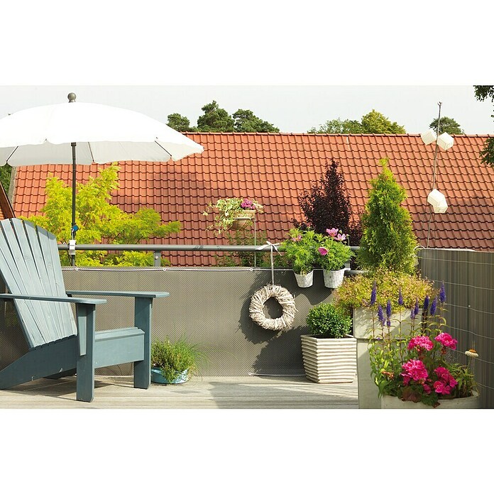 Videx Garden Balkonsichtschutz (L x H: 300 x 90 cm, Titangrau, 1 Stk.) | BAUHAUS