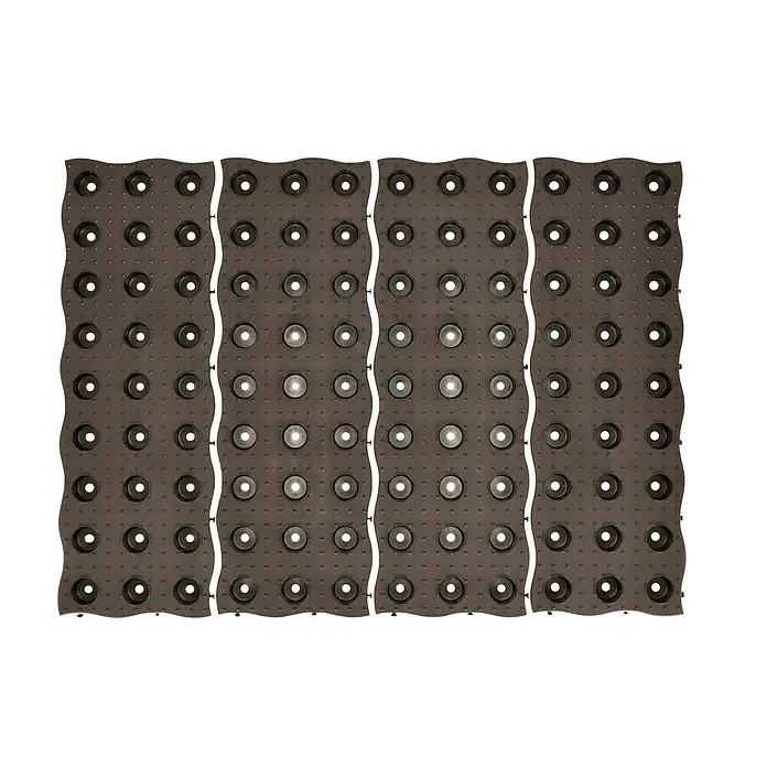 Garantia Beetplatte Maxi - 4 Stk., 70 x 24 cm - Braune Bodenmatte mit Noppenstruktur für sicheren Halt und Komfort. Ideal für Werkstätten und Garagen, rutschfest und strapazierfähig.
