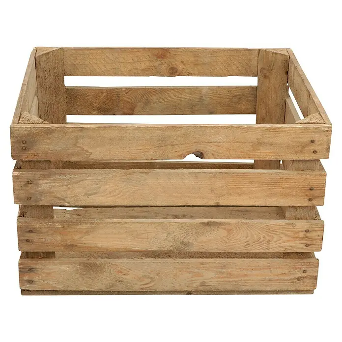Obstkiste - Braun, L x B x H: 50 x 40 x 30 cm, Holz - Rustikale Holzkiste, ideal für Lagerung oder Dekoration. Natürliche Holzmaserung und robuste Bauweise verleihen Charme.