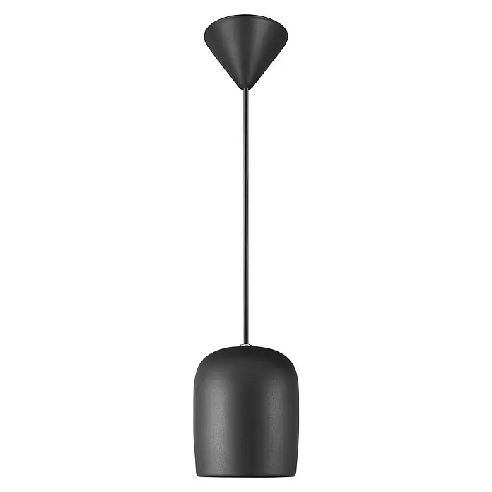 Nordlux Notti Lámpara colgante redonda - 25 W, Ø x Al: 10 x 12 cm, Negro, Negro, E27 - Elegante lámpara colgante negra con un diseño minimalista. La lámpara presenta una pantalla cilíndrica y una varilla delgada para la suspensión.