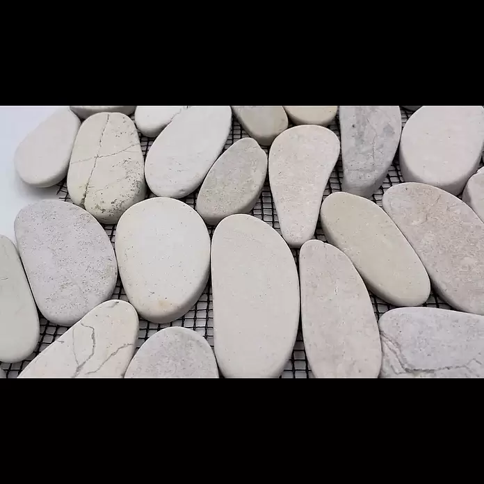 Mosaikfliese Kiesel Uni XKS IN14 - 30,5 x 30,5 cm, Weiß, Matt - XKS IN14