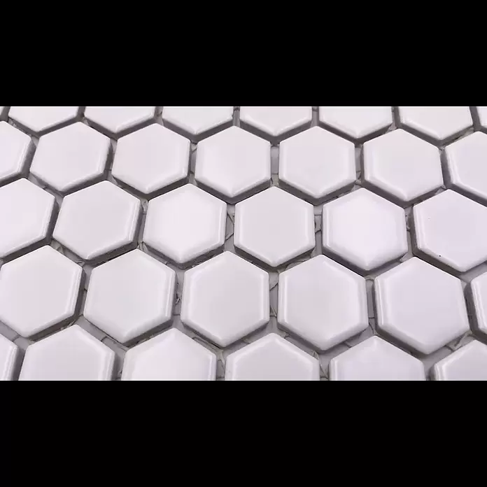 Mosaikfliese Hexagon Uni HX 055 - 26 x 30 cm, Weiß, Matt - HX 055