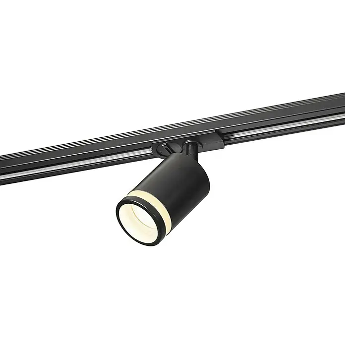Nordlux Link Foco de pared Rondie - 35 W, Ø x Al: 6 x 15,2 cm, GU10, Negro - Elegante lámpara de carril negra. Foco ajustable para soluciones de iluminación flexibles con diseño moderno.
