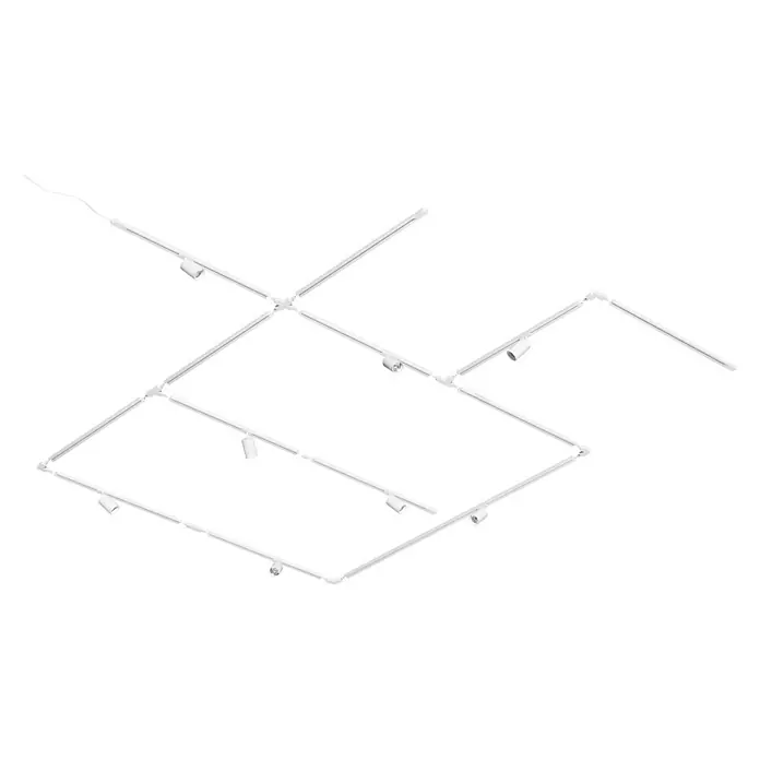 Nordlux Link Foco de pared Rondie - 35 W, Ø x Al: 6 x 15,2 cm, GU10, Negro - La imagen muestra un sistema de iluminación de riel LED modular en blanco. El sistema tiene un diseño flexible y moderno.