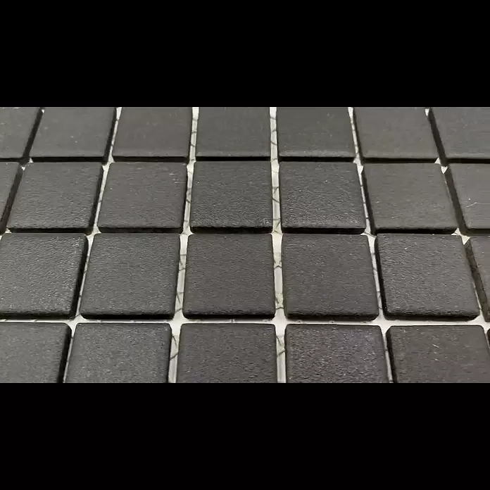 Mosaikfliese Quadrat Uni AT 891 - 32,6 x 30 cm, Schwarz, Matt - AT 891