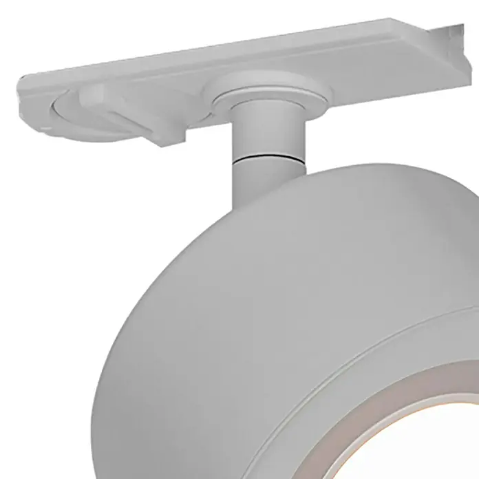 Nordlux Link Foco de pared LED Clyde - 4 W, Ø x Al: 8,5 x 10,5 cm, Blanco cálido, Blanco - Primer plano de una lámpara de techo moderna, redonda y blanca con un diseño elegante para interiores.