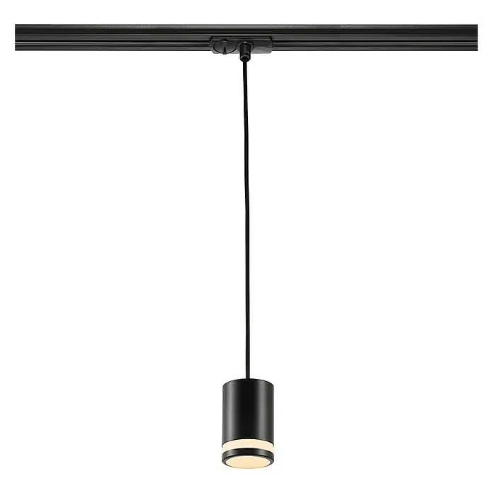 Nordlux Link Lámpara colgante redonda Rondie - 35 W, Ø x Al: 6 x 200 cm, GU10, Negro - Elegante lámpara colgante negra con diseño cilíndrico y luz blanca cálida, ideal para interiores modernos.