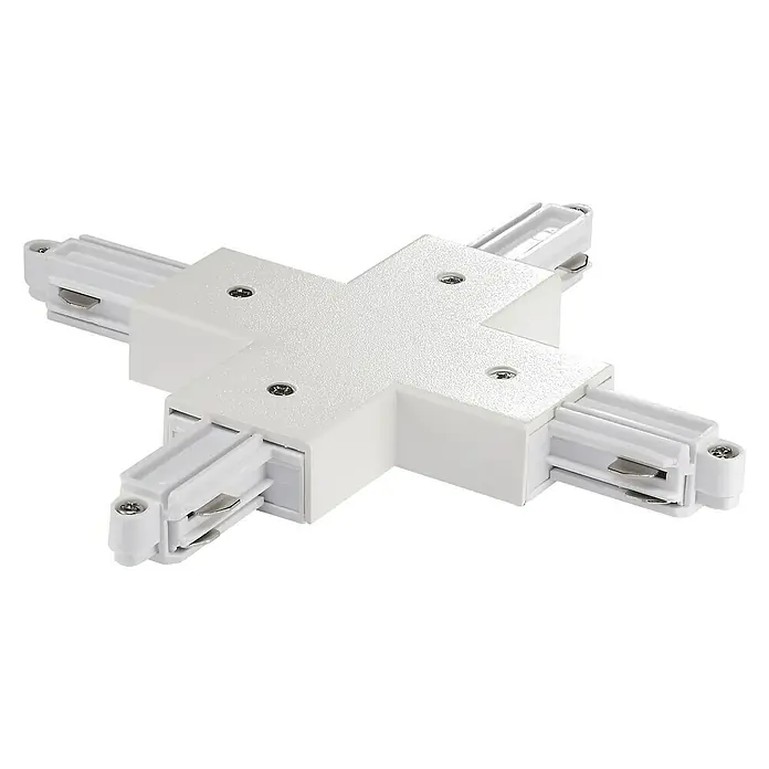 Nordlux Link Conector en X - L x An x Al: 17,2 x 17,2 x 1,8 cm, Blanco - Conector blanco de 4 vías para iluminación de riel, para una disposición flexible de luces, ideal para soluciones personalizadas.