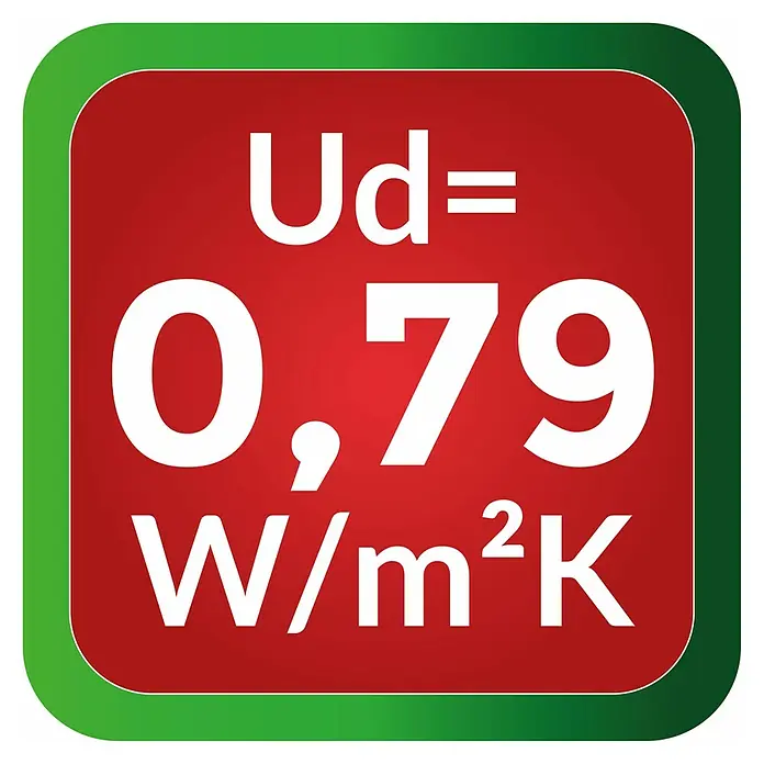 Splendoor Haustür Thermodoor PLUS SP30 - 110 x 210 cm, DIN Anschlag: Links, Verkehrsgrau - Ud-Wert 0,79 W/m²K: Ein Indikator für die Wärmedämmung des Produkts, der Energieeffizienz und Komfort in Innenräumen gewährleistet.