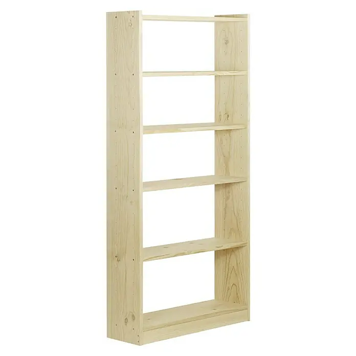 Astigarraga Gala Holzregal - H x B x T: 184,7 x 79,6 x 25 cm, Traglast pro Boden: 100 kg, Anzahl Böden: 6 Stk., Schrauben, Natur - Helles Holzregal mit fünf Fächern, ideal zur Aufbewahrung von Büchern und Deko. Schlichtes Design, passt in jedes Zimmer.