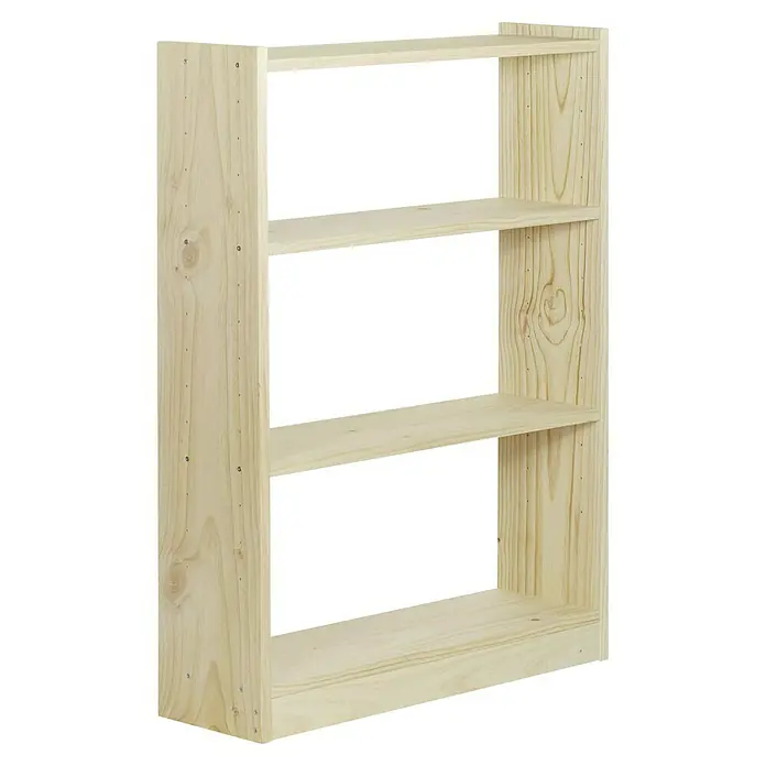 Astigarraga Gala Holzregal - H x B x T: 120,7 x 79,6 x 25 cm, Traglast pro Boden: 100 kg, Anzahl Böden: 4 Stk., Schrauben, Natur - Helles, hölzernes Bücherregal mit drei Regalböden. Ideal für Bücher, Deko und mehr. Natürliches Design für jedes Zimmer.