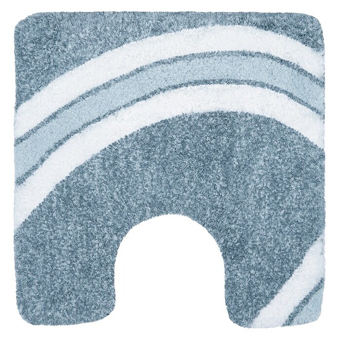 Spirella Tappetino Da Bagno In Microfibra Curve - 55x55 Cm - Grigio - Scendidoccia Assorbente E Antiscivolo