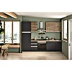 Marinelli Cucine Vormontierte Küchenzeile Ametista (Breite: 270 cm, Anthrazit/Nuss, Mit Elektrogeräten, Spüle rechts) | BAUHAUS