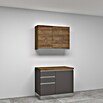 Marinelli Cucine Vormontierte Winkelküche Ametista (B x T: 250 x 225 cm, Anthrazit/Nuss, Mit Elektrogeräten, Spüle links) | BAUHAUS
