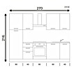 Marinelli Cucine Vormontierte Küchenzeile Ametista (Breite: 270 cm, Anthrazit/Nuss, Mit Elektrogeräten, Spüle rechts) | BAUHAUS