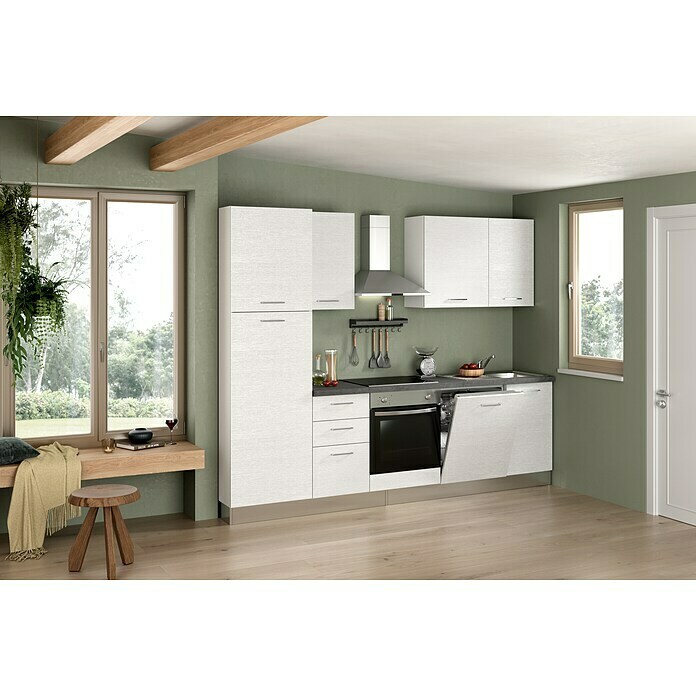 Marinelli Cucine Vormontierte Küchenzeile 270 BAUHAUS | Elektrogeräten) Mit (Breite: Astrea Weiß, cm