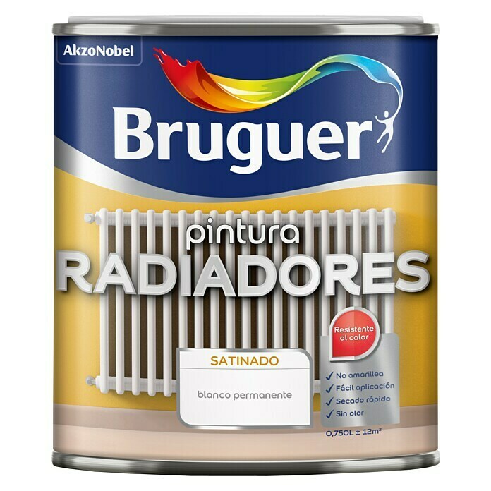 Bruguer Esmalte para radiador (Blanco, 750 ml, Satinado)