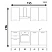 Marinelli Cucine Vormontierte Küchenzeile Ametista (Breite: 195 cm, Anthrazit/Nuss, Mit Elektrogeräten, Spüle links) | BAUHAUS