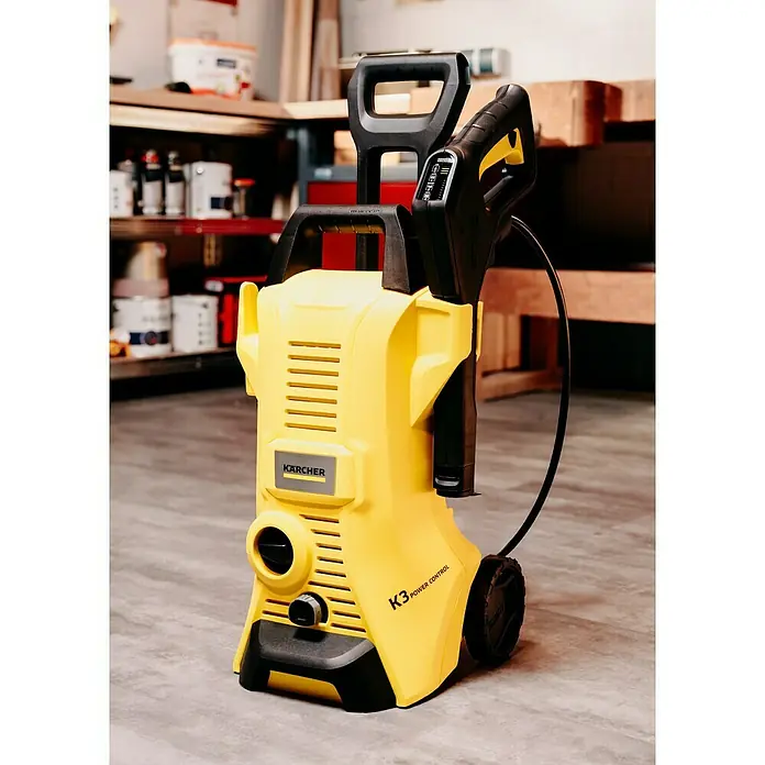 Kärcher Hochdruckreiniger K 3 Power Control - 120 bar, 1.600 W, Fördermenge: 380 l/h - Kärcher K3 Power Control Hochdruckreiniger in Gelb und Schwarz. Ideal für Reinigungsarbeiten rund ums Haus und im Garten.