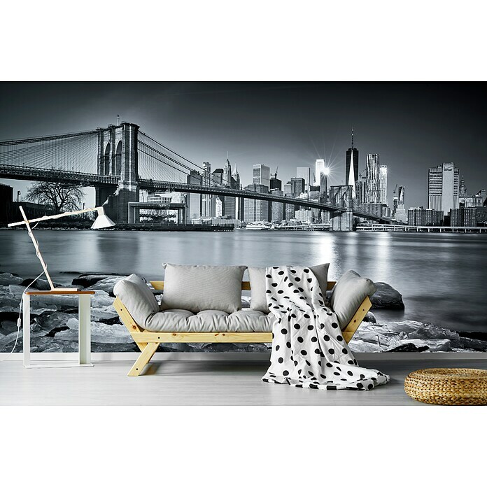 Papermoon Premium collection Fototapete New York Brooklybridge (B x H: 450 x 280 cm, Vlies) | BAUHAUS