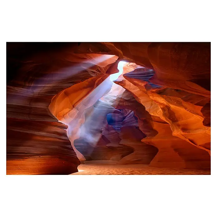 Papermoon Premium collection Fototapete Pure Photodelight - B x H: 200 x 149 cm, Vlies - Lichtstrahlen erhellen die faszinierenden Felsformationen der Antelope Canyon. Die warme Farbpalette betont die natürliche Schönheit.