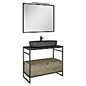 Inspira Badmöbel-Set GA1 (Gesamtbreite Badmöbel: 100 cm, Anthracite/Canela Oak/Black, Matt, 6 -tlg.) | BAUHAUS