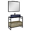 Inspira Badmöbel-Set GA4 (Gesamtbreite Badmöbel: 100 cm, Navy Blue/Canela Oak/Black, Matt, 6 -tlg.) | BAUHAUS