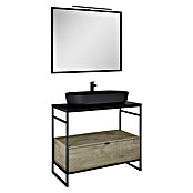 Inspira Badmöbel-Set GA5 (Gesamtbreite Badmöbel: 100 cm, Black/Canela Oak, Matt, 6 -tlg.) | BAUHAUS