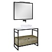 Inspira Badmöbel-Set GB7 (Gesamtbreite Badmöbel: 100 cm, White/Canela Oak/Black, Matt, 6 -tlg.) | BAUHAUS