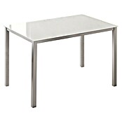 Mesa Agata (L x An: 100 x 60 cm, Material del tablero de la mesa: Vidrio, Blanco)