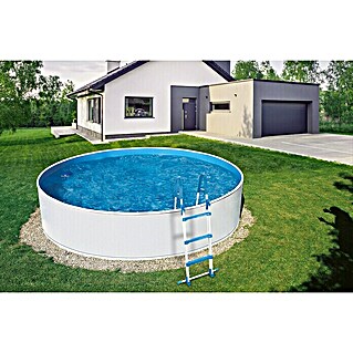 myPool Stahlwand-Pool Splash (Ø x H: 360 x 110 cm, Weiß/Blau, 10.000 l)