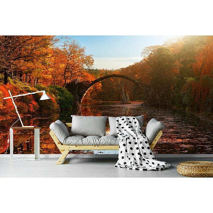 Papermoon Premium collection Fototapete Herbstsee (B x H: 300 x 223 cm, Vlies) | BAUHAUS