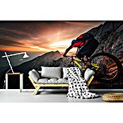 Papermoon Premium collection Fototapete Goldstunde Alpenfahrt BMX Fahrrad (B x H: 200 x 149 cm, Vlies) | BAUHAUS