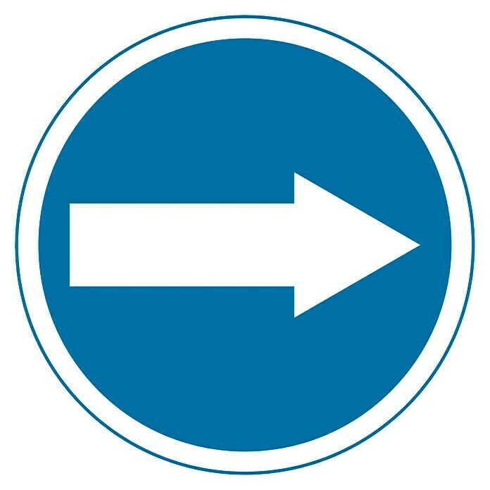 Cartel (Azul / Blanco, Flecha derecha)