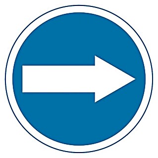Cartel (Azul/Blanco, Flecha derecha)