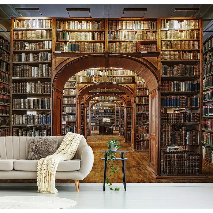 Papermoon Premium collection Fototapete Oberlausitzische Bibliothek Görlitz - B x H: 250 x 186 cm, Vlies - Eine Bibliotheks-Fototapete schafft eine intellektuelle Atmosphäre. Das realistische Design verleiht jedem Raum ein Gefühl von Tiefe und Gelehrsamkeit.