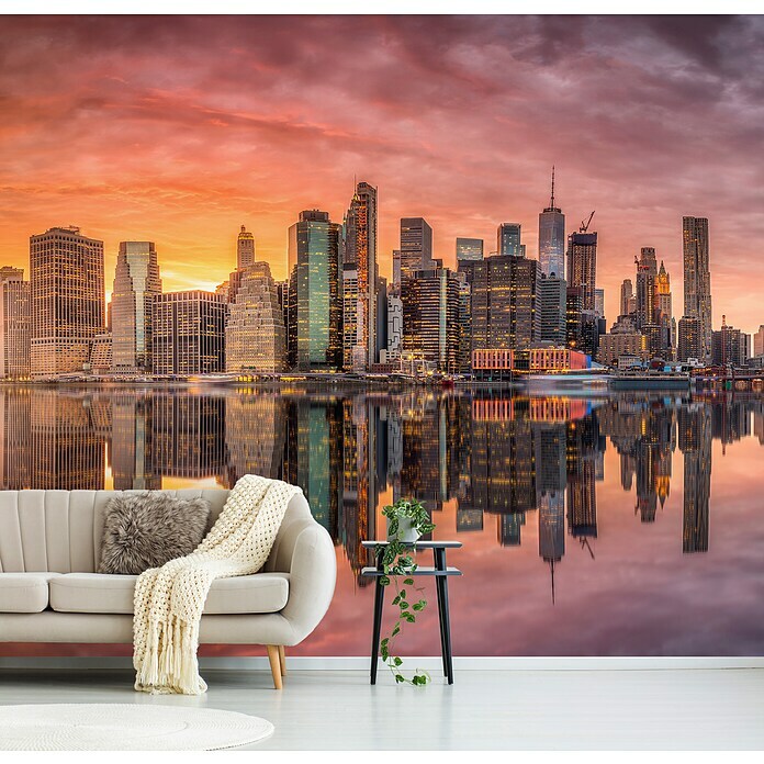 Papermoon Premium collection Fototapete New York Glühen I (B x H: 450 x 280 cm, Vlies) | BAUHAUS