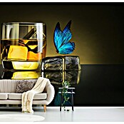 Papermoon Premium collection Fototapete Schmetterling und Whisky on Ice (B x H: 350 x 260 cm, Vlies) | BAUHAUS