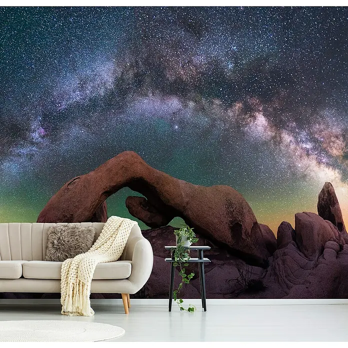 Papermoon Premium collection Fototapete Erzgalerie - B x H: 200 x 149 cm, Vlies - Wandbild mit einer beeindruckenden Landschaft und Sternenhimmel, das jedem Raum eine besondere Atmosphäre verleiht.