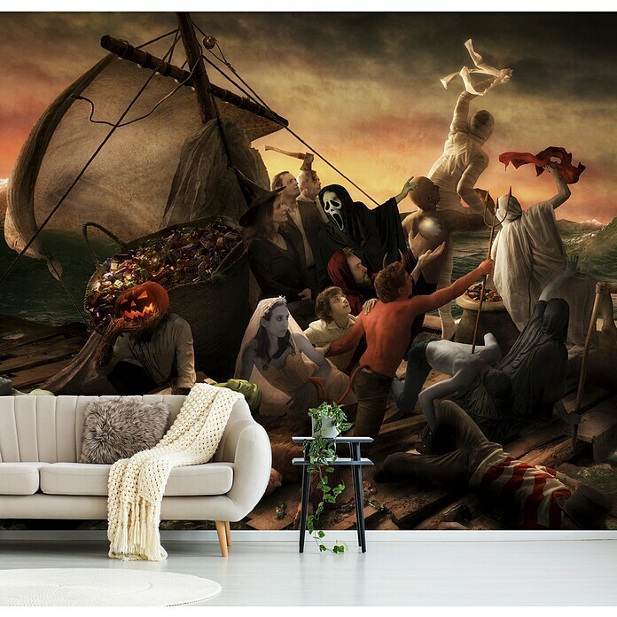 Papermoon Premium collection Fototapete Das Floß Halloween (B x H: 450 x 280 cm, Vlies) | BAUHAUS