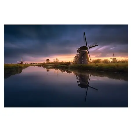 Papermoon Premium collection Fototapete Kindijk-Windmühlen
