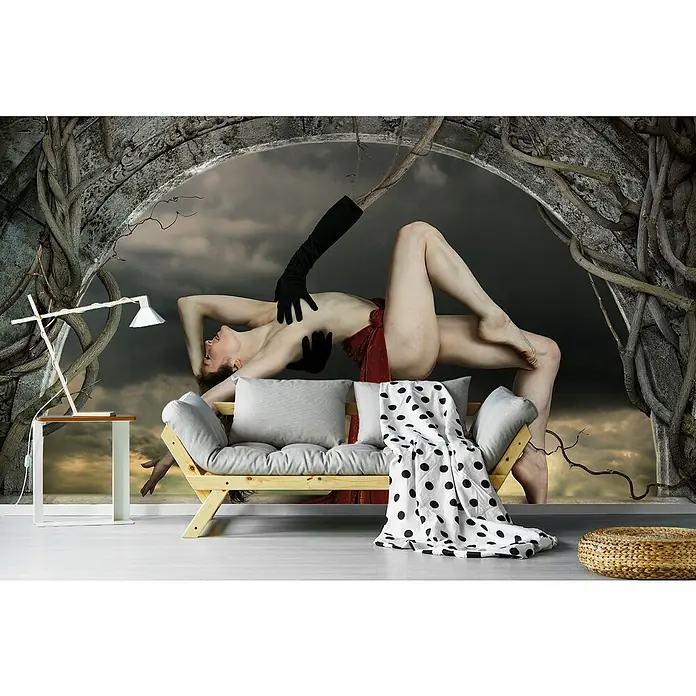 Papermoon Premium collection Fototapete Mendacium - B x H: 500 x 280 cm, Vlies - Die Fototapete zeigt ein Kunstwerk, das auf eine Wand im Raum gebracht wurde und eine einzigartige Atmosphäre schafft.