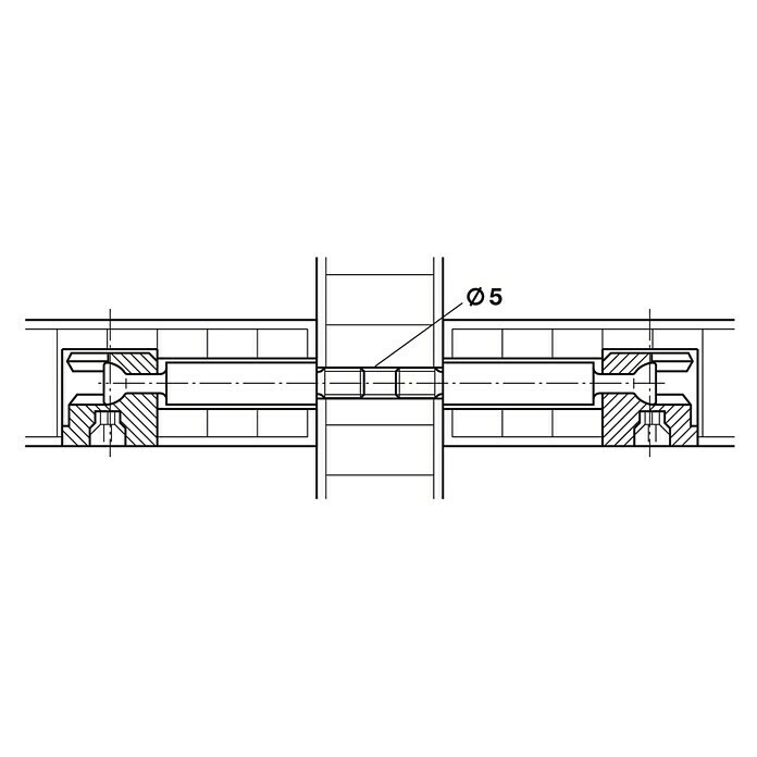 Häfele GewindehülseLänge: 22 mm, Passend für: Holzdicken 28 - 33 mm Front View