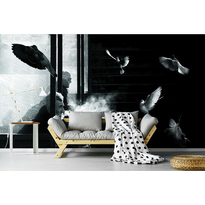 Papermoon Premium collection Fototapete Der Mann der Tauben (B x H: 350 x 260 cm, Vlies) | BAUHAUS