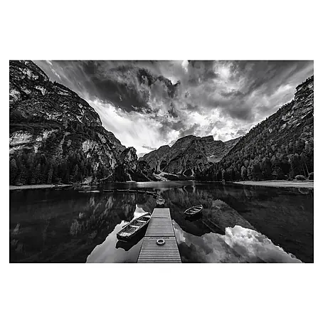 Papermoon Premium collection Fototapete Braies 'Graustufen'