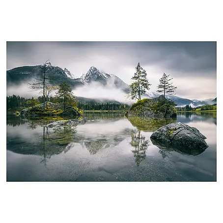 Papermoon Premium collection Fototapete Regnerischer Morgen am Hintersee