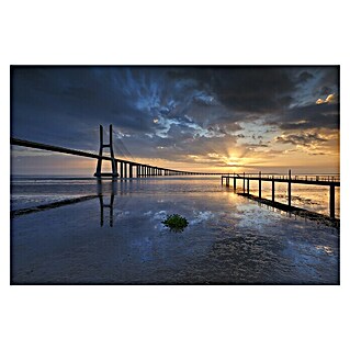 Papermoon Premium collection Fototapete Zwei Stege ins Meer (B x H: 300 x 223 cm, Vlies)