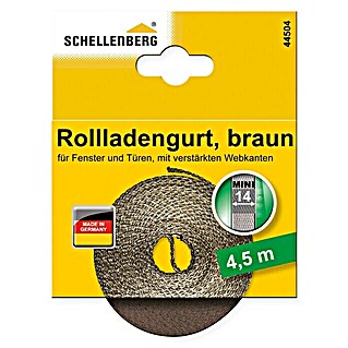 Schellenberg Rollladengurt (Braun, Länge: 4,5 m, Gurtbreite: 14 mm)