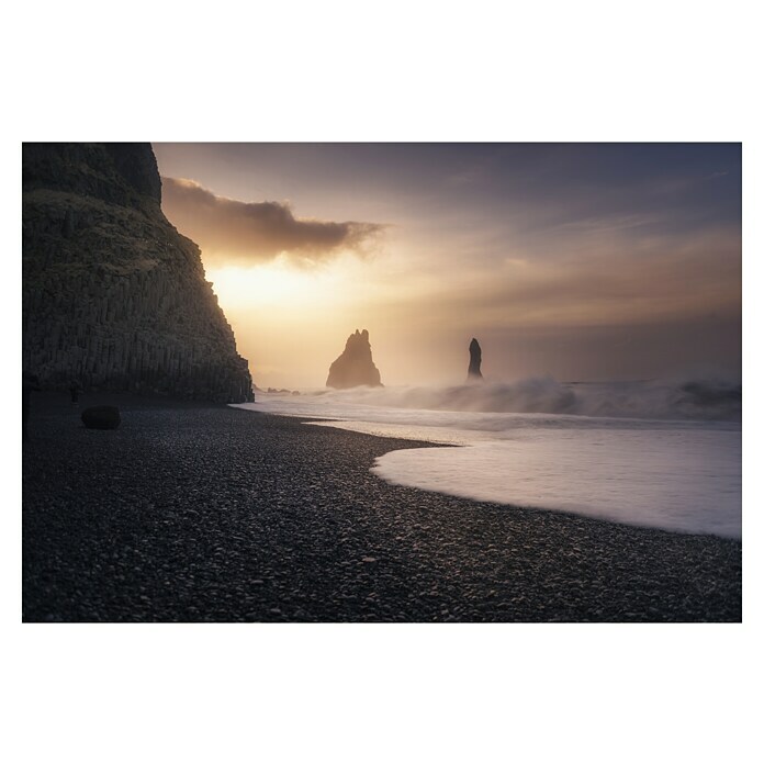 Papermoon Premium collection Fototapete Reynisfjara Sunrise (B x H: 450 x 280 cm, Vlies) | BAUHAUS